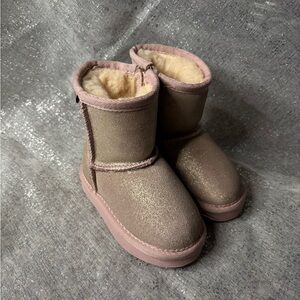 BearPaw Shimmering Gold and Pink Boots